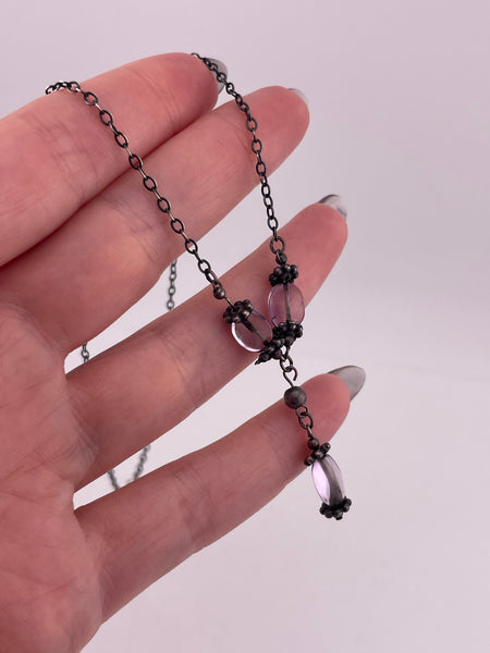 sterling silver 15" amethyst necklace