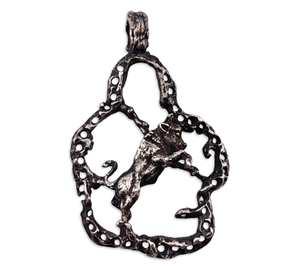 sterling silver large brutalist Taurus zodiac sign pendant