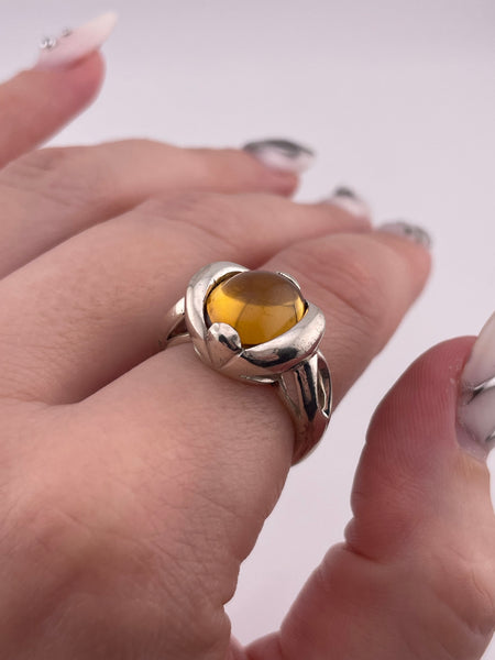 size 7.5 sterling silver citrine orb ring