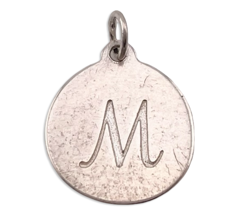 sterling silver Stella & Dot 'M' initial letter pendant