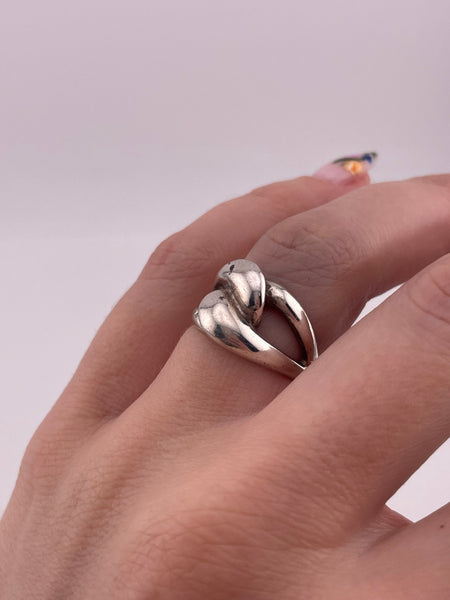 size 6.5 sterling silver stoneless entwined ring