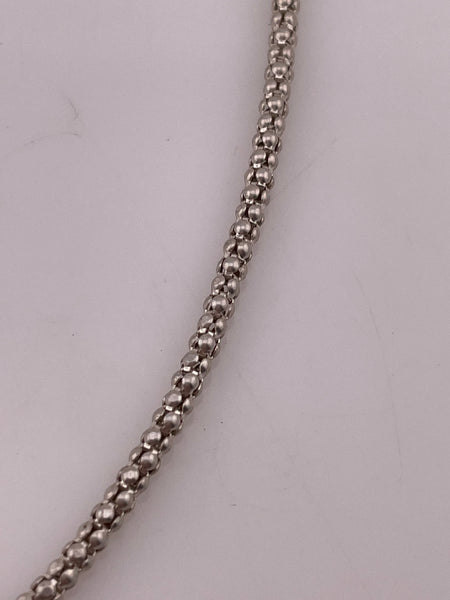 sterling silver 18" 2.4mm popcorn chain link necklace