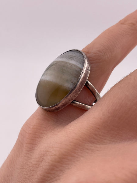 size 5 sterling silver agate ring