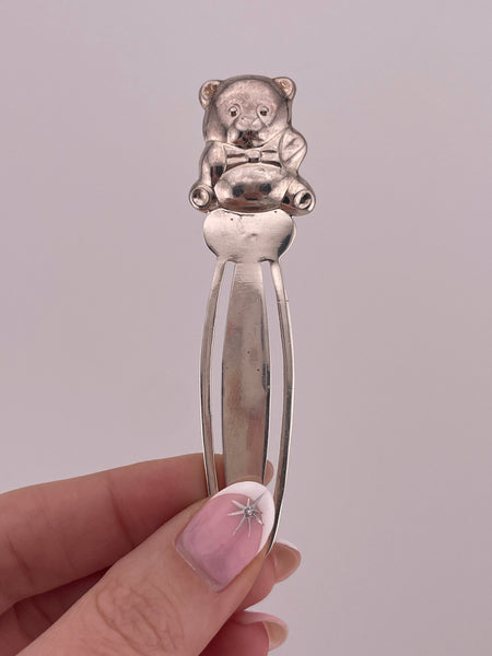 sterling silver teddy bear bookmark ***As Is***