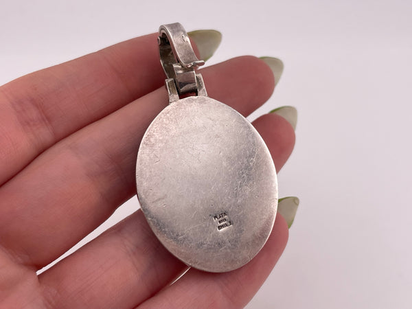 sterling silver lapis & malachite pendant