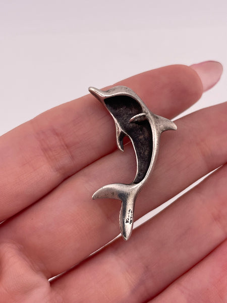 sterling silver dolphin pendant