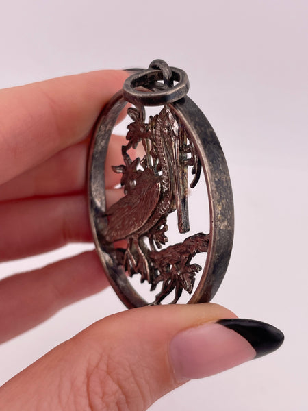 sterling silver artisan Brown Pelican bird pendant
