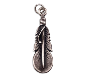 sterling silver feather pendant