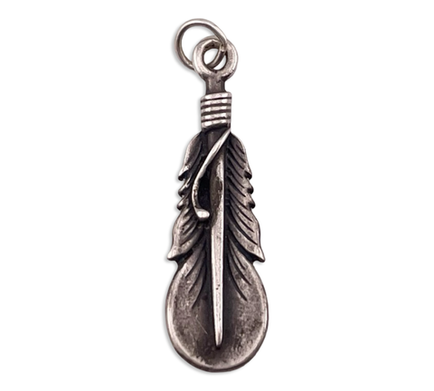 sterling silver feather pendant
