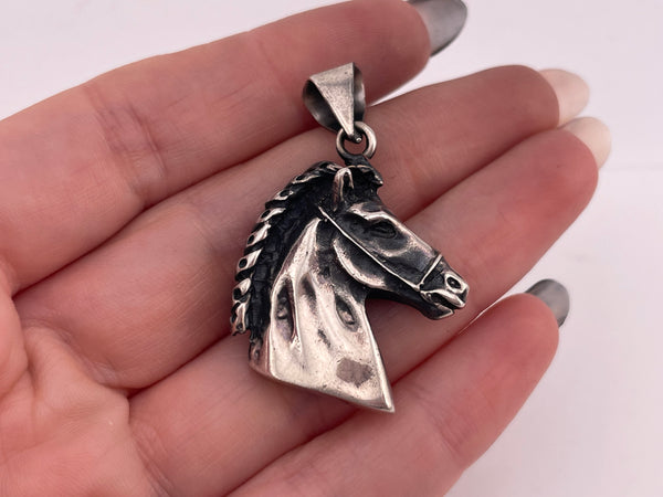 sterling silver horse head pendant
