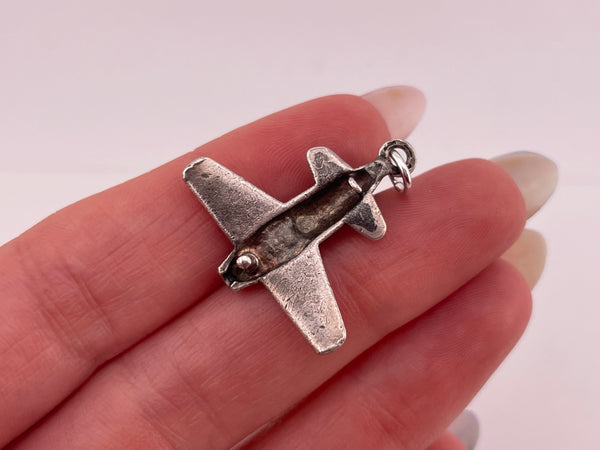 sterling silver airplane pendant