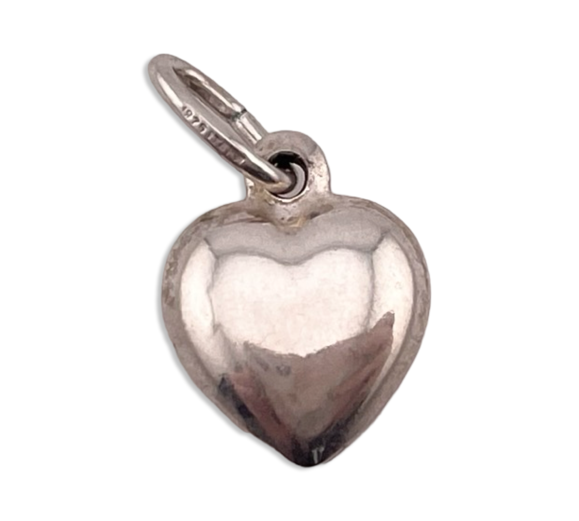 sterling silver puffy heart pendant