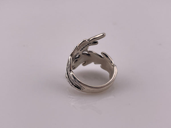 size 6 sterling silver leaf ring