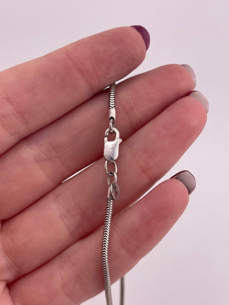 sterling silver 25" spiral hand pendant snake chain necklace