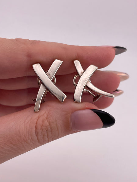 sterling silver Tiffany & Co Paloma Picasso 'X' post earrings