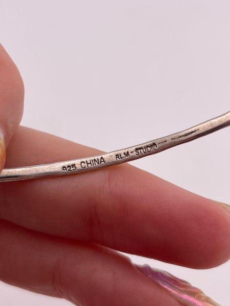 sterling silver 8" Robert Lee Morris hammered bangle bracelet