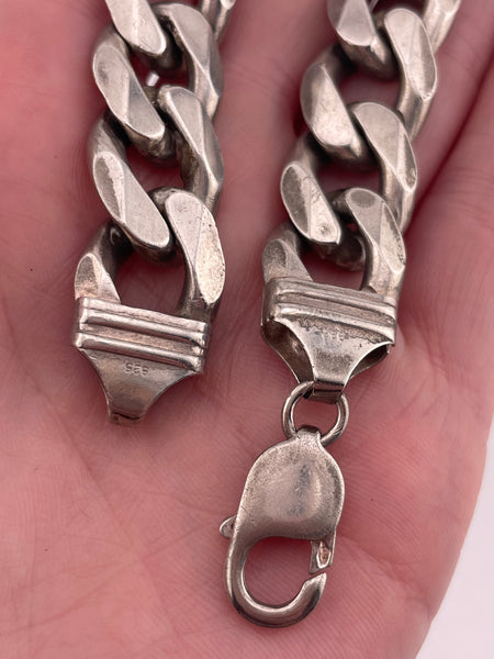 sterling silver 8" heavy 64 grams curb chain link bracelet