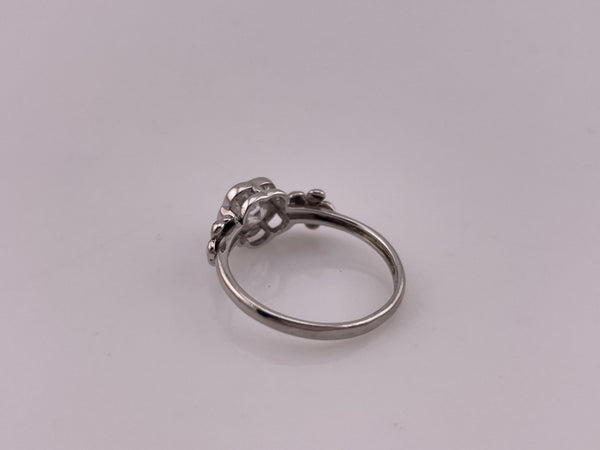 size 5.25 sterling silver rhinestone flower star ring