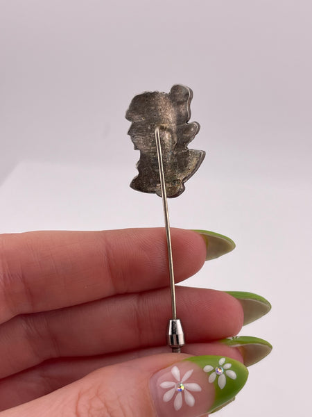 sterling silver Art Nouveau style woman stick pin