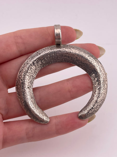 sterling silver large sandcast naja pendant