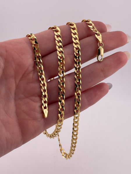 sterling silver 24" gold plated curb chain link necklace