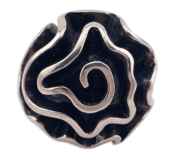 size 6 sterling silver squiggle spiral stoneless ring