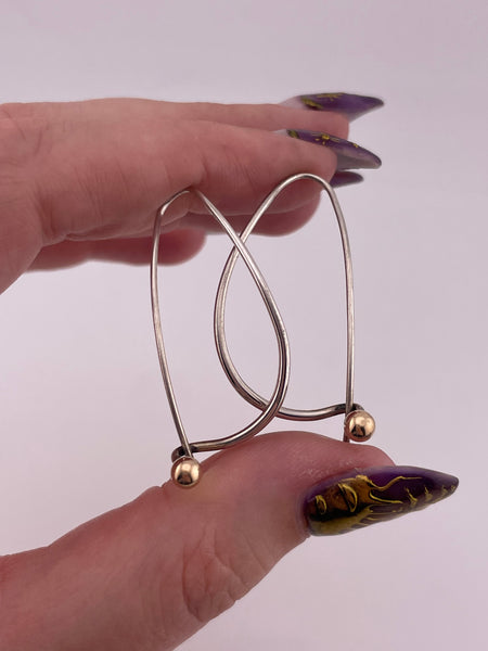sterling silver & 14k gold Ed Levin threader dangle earrings