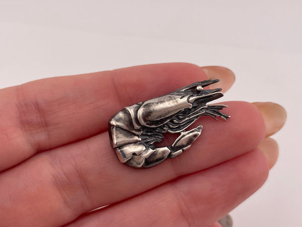 sterling silver designer Mignon Faget crawfish lapel pin