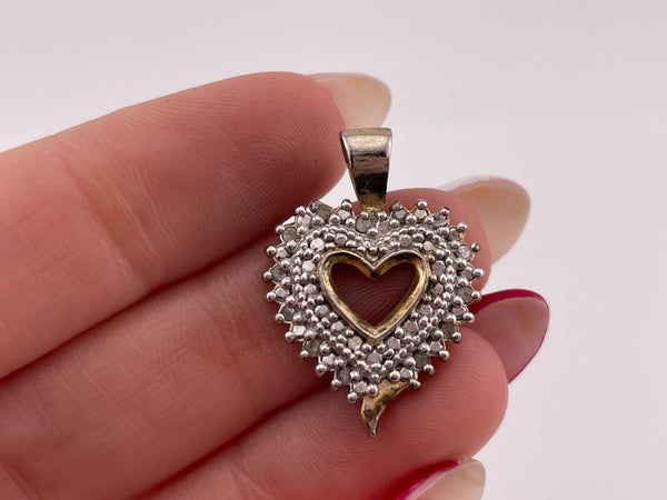 sterling silver gold plated CZ heart pendant