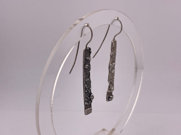 sterling silver stoneless brutalist hook earrings