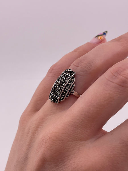 size 7 sterling silver marcasite ring