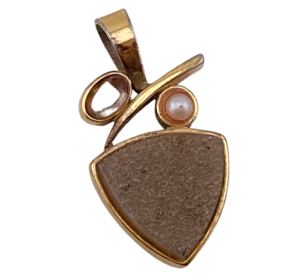 sterling silver gold plated synthetic stones pendant