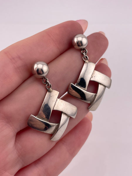 sterling silver stoneless post dangle earrings