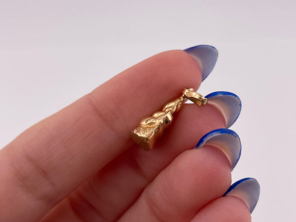 14k gold 3D puffy Buddha pendant