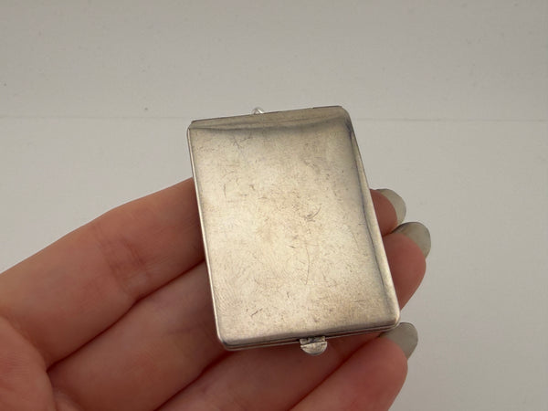 sterling silver etched rectangle locket pendant