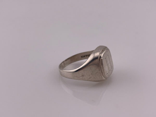 size 8.75 sterling silver 'H' initial signet ring