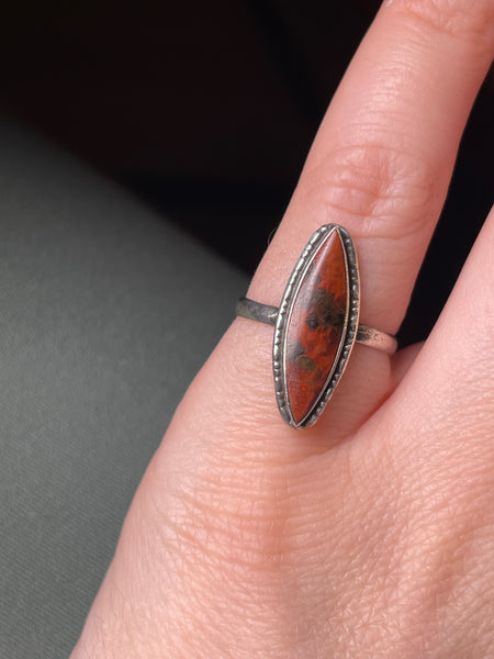 size 6 sterling silver jasper ring