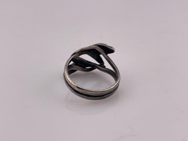 size 6.75 sterling silver double snake head ring **AS IS**