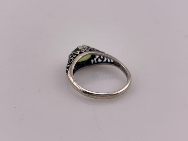 size 6.25 sterling silver faceted peridot ring