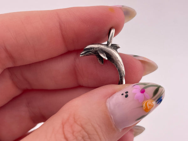 sterling silver dolphin pendant