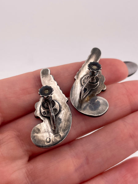 sterling silver Margot de Taxco Mexican stoneless screw-back earrings