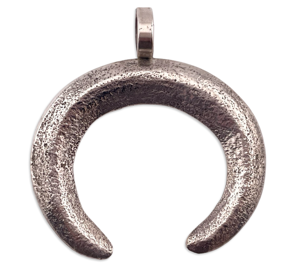 sterling silver large sandcast naja pendant
