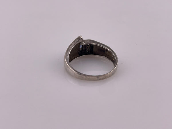 size 7.25 sterling silver faceted iolite opal simulant ring