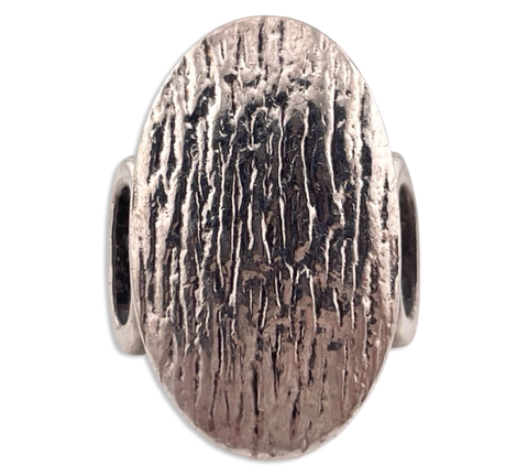 size 7 sterling silver chunky stoneless textured oval ring