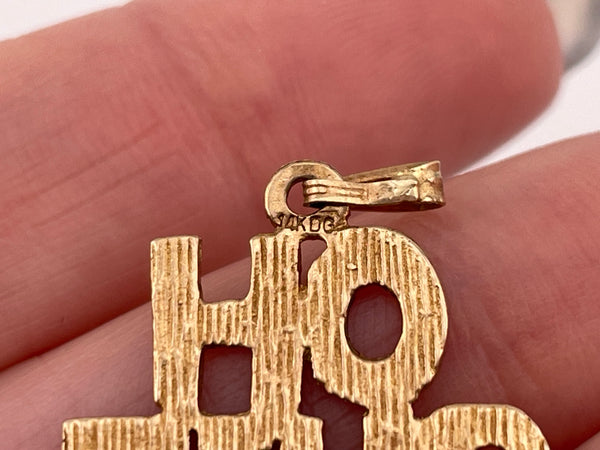 14k yellow gold 'OH SHIT' pendant
