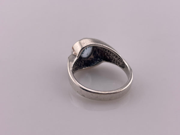 size 7.25 sterling silver faceted topaz ring