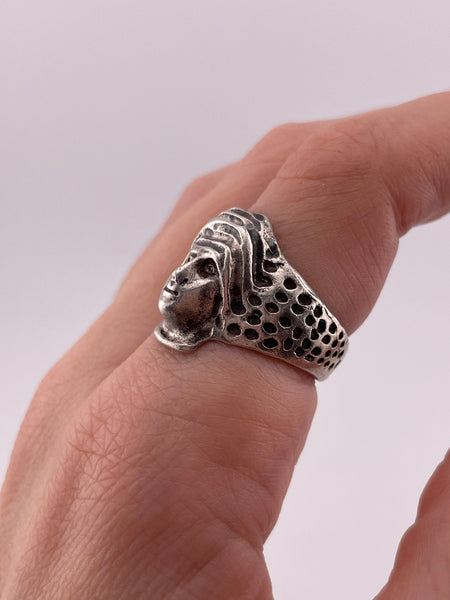 size 7.75 sterling silver face ring