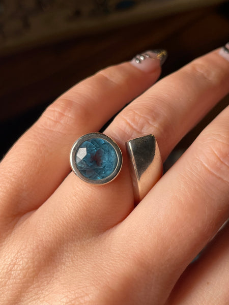 size 5.75 sterling silver Zina chunky lab topaz ring
