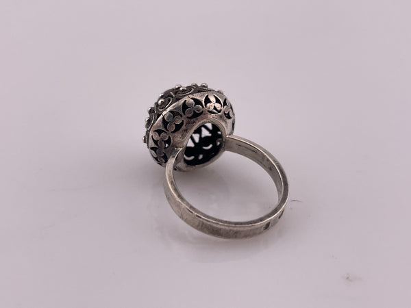 size 6.5 sterling silver mahogany obsidian ring