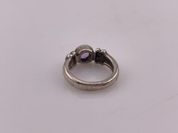size 4 sterling silver faceted amethyst ring